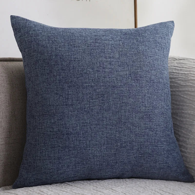 Title 5, Plain Cotton Linen Sofa Cushion Thickened Squar...