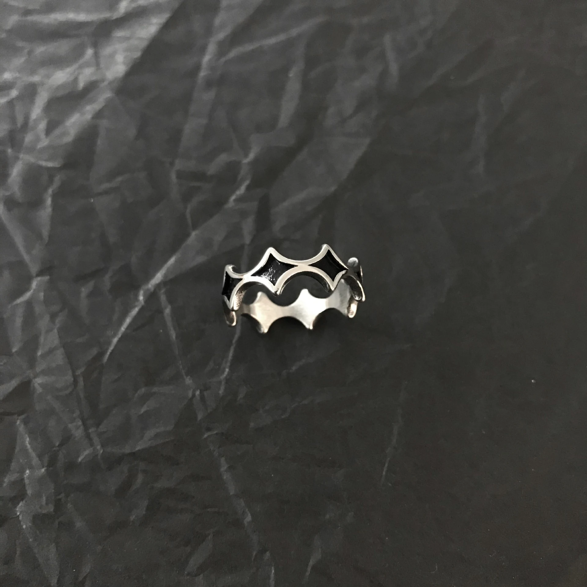 Anel de Costura Xadrez Diamante Retro — foto 10