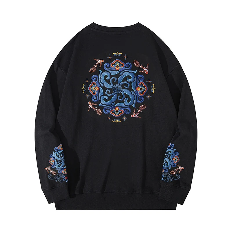 Suéter masculino, combina com tudo, bordado, estampado, simples, gola redonda, ideal para um visual moderno e confortável. — foto 2