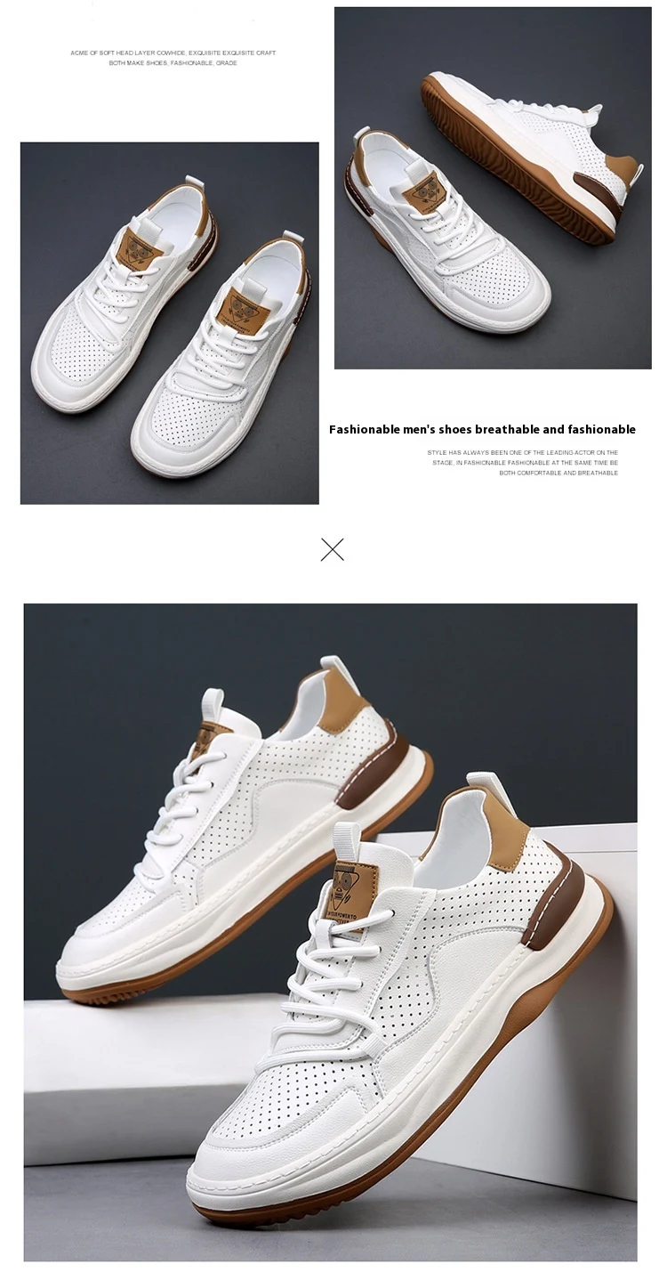 Title 7, Genuine Leather Mens Shoes with Thick Bottom, ...