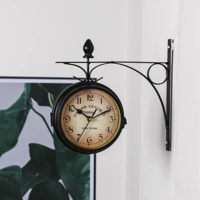 Title 5, European wrought iron double wall clock