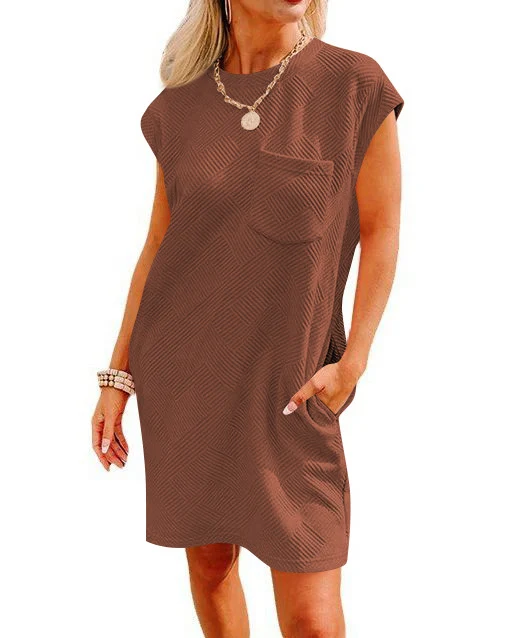Title 16, Womens Casual Sports Round Neck Pocket Short S...
