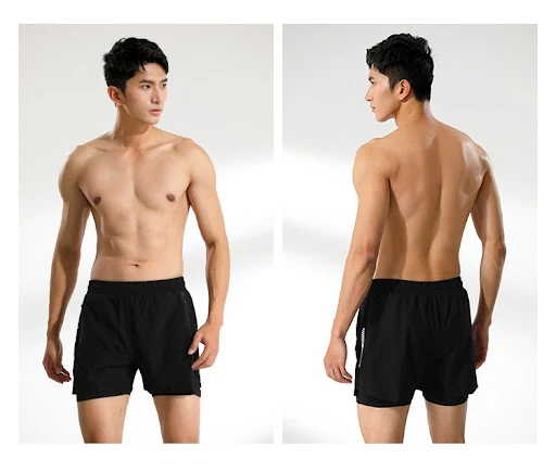 Title 8, Mens Running Fake Two-piece Sports Shorts, bre...