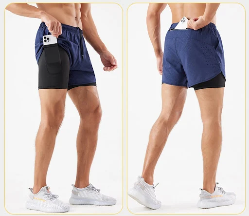 Title 14, Mens Loose Three-point Quick-drying Lined Anti...
