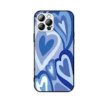 Frosted Black Blue Heart