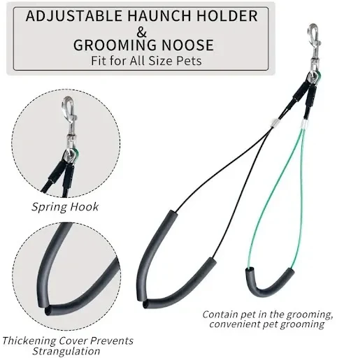 Foldable Pet Grooming Arm Bracket Dog Grooming Loop Noose Adjustable Steel Suspender Grooming Table for Dog Cat Bath Des — photo 5