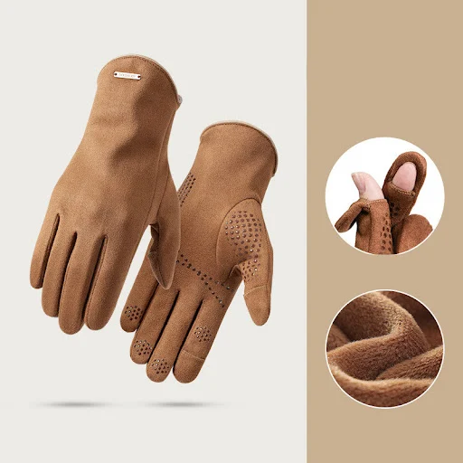 Title 3, Mens Outdoor Cycling Warm Fleece Thickened Gloves