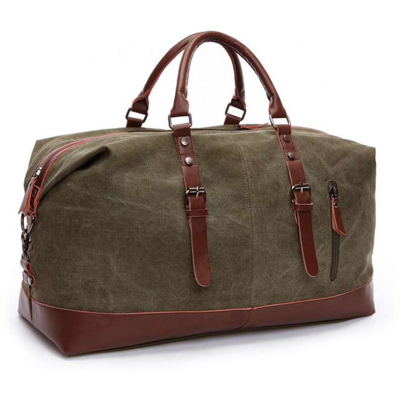 Bolsa tote retrô de lona masculina, grande capacidade, tendência da moda, mala de viagem curta distância, bolsa de ombro para homens. — foto 8