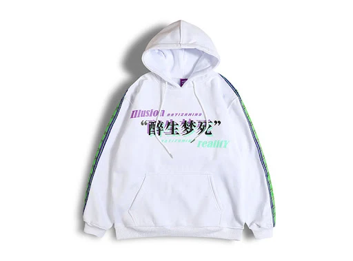 Title 3, Letter printed mens Hooded Fleece sweater