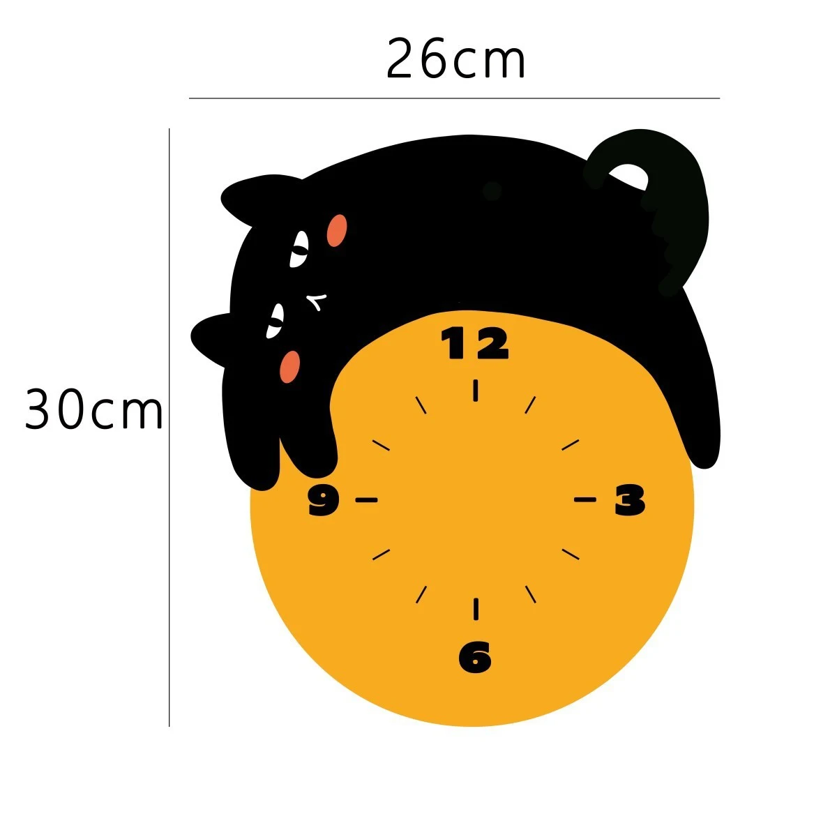 Title 3, Cute Cartoon Kitten Noiseless Clock Acrylic Dec...