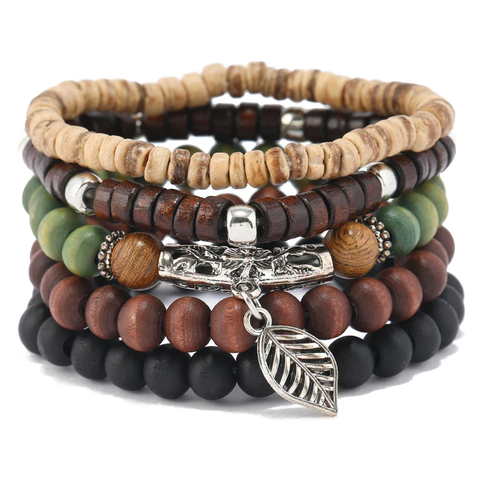 Conjunto de pulseiras boho retrô artístico multi peças. Adicione um charme boêmio vintage ao seu visual e expresse sua criatividade. — foto 2