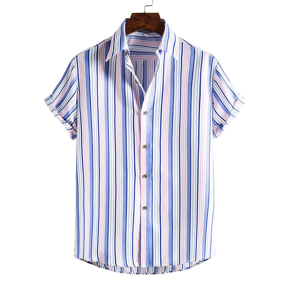 Camisa de praia masculina havaiana manga curta, perfeita para o verão. Conforto e estilo para relaxar na praia ou em qualquer lugar ensolarado. — foto 43