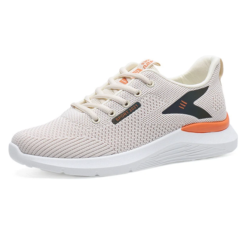 Title 5, Solid Color Mesh Flying Woven Shoes Injection M...