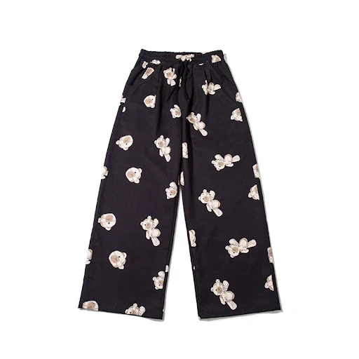 Title 2, Butterfly bear print wide-leg pants for women, ...
