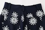 Pantalon large brodé à blocs de couleurs pour femme, alliant confort et style. Parfait pour un look décontracté et tendance, adapté à toutes les occasions. — photo 18