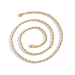 Colar Hip Hop Aço Inox Flores de Cânhamo Corrente Botão Corda. Acessório de moda para homens e mulheres. Design moderno e resistente. — foto 10