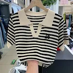 Men's Lapel Contrast Color Polo Ice Silk Top. Stay cool and stylish with this breathable top, perfect for warm weather a — photo 5