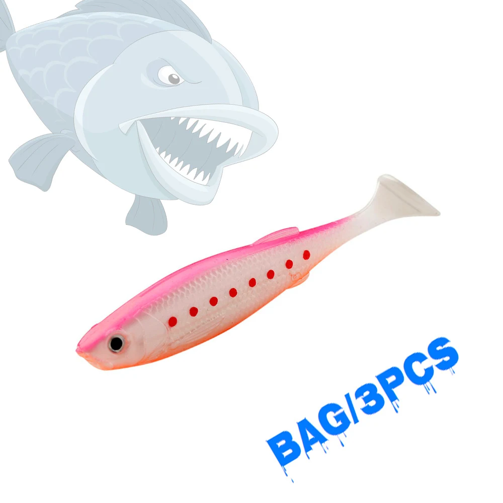 Luya Soft Bait Bicolore Fisheye T-tail Mino Esca. Attira i pesci con il suo design realistico e l'azione della coda a T. Ideale come esca morbida per la pesca. — foto 2