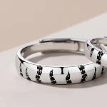 Anel de casal com padrão de tigre em prata esterlina. Tendência de nicho. Expresse seu amor com este anel elegante e único. — foto 1