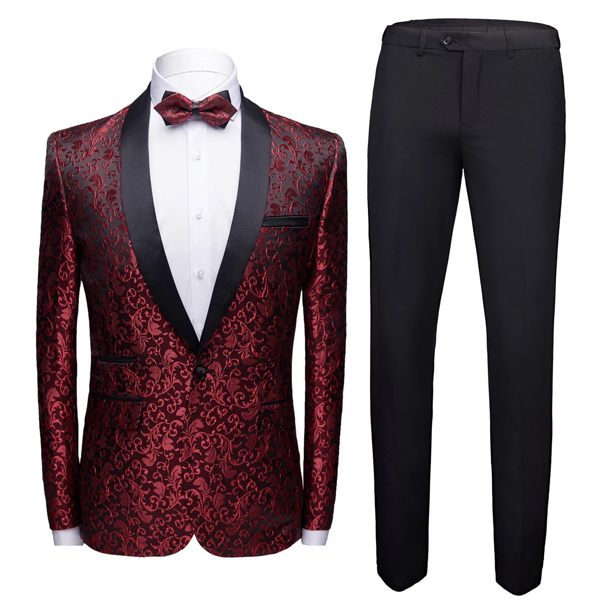 Terno Floral Masculino Slim Fit para Banquete e Palco, Elegância e Sofisticação para Ocasiões Especiais — foto 15
