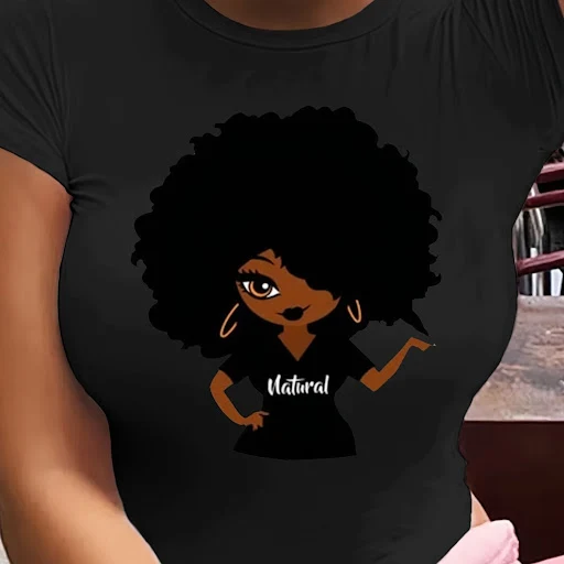 Title 12, Large size womens loose t-shirt printing for u...