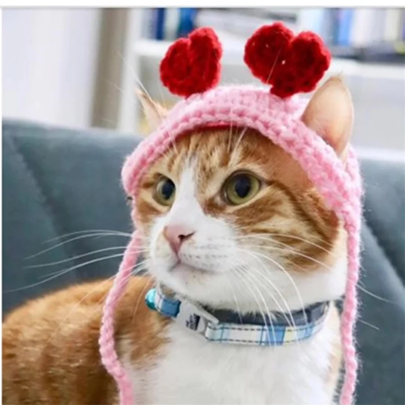 Title 1, Hand-woven pet cat head cover, offering comfort...