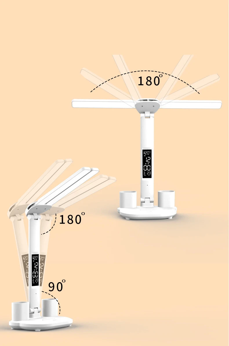 Title 3, LED Desk Lamp Multifunction Table Lamp with Cal...