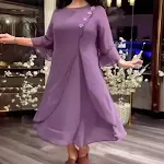 Women's Polyester Flared Sleeves Three Quarter Sleeved Dress — photo 13