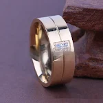 Anel de ouro 18K masculino europeu e americano, sofisticação. Joia ideal para homens que buscam elegância e requinte, perfeito para uso diário. — foto 4