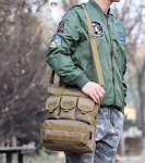 Mochila de campaña de fábrica con un solo hombro, camuflaje, subcontratación, bolso táctico, kit de campo. Resistente y funcional para aventuras. — foto 3