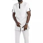 Terno Casual Branco de Duas Peças Estilo Despojado e Sofisticado Ideal para Diversas Ocasiões Conforto e Elegância em um Só Look — foto 1