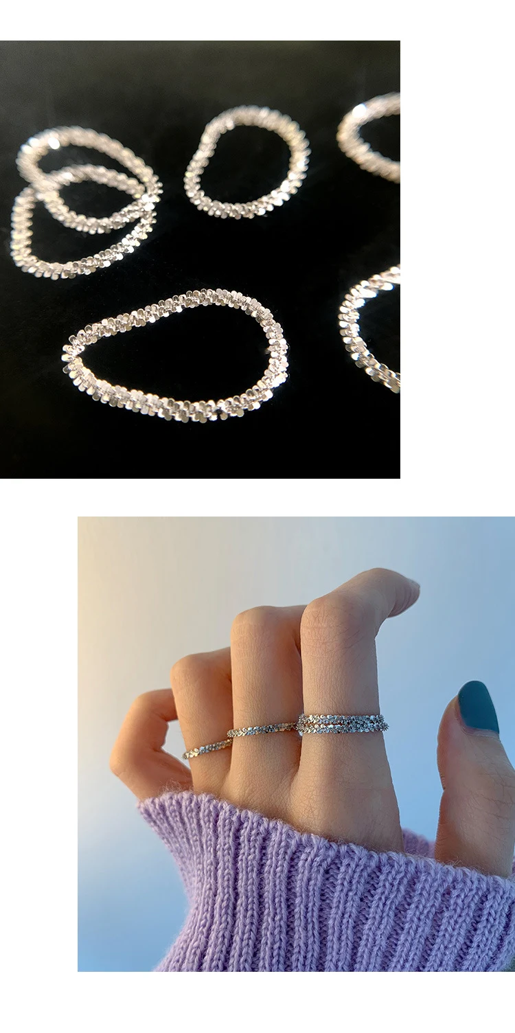 Title 1, Anel de prata Sparkling Element, design simples...