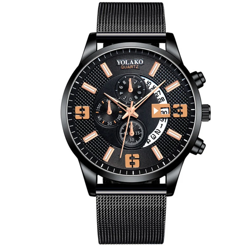 Title 6, Fashionable three-eye digital watch with calend...