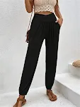 Women's Casual Loose Pocket High Waist Ankle-tied Trousers. Comfortable and Stylish, Perfect for Everyday Wear or Relaxe — photo 6