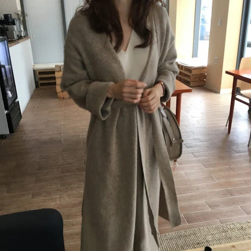 Title 27, Womens Extra-Long Tie Knit Cardigan Sweater