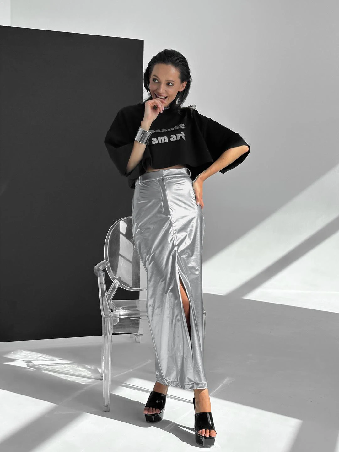 Saia Feminina Casual de Cintura Alta, Perfeita para um Visual Moderno e Confortável. Combine com blusas e acessórios! — foto 5