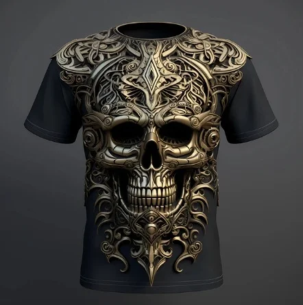 Title 11, Mens 3D Skull Pattern European Hip Hop Trendy ...
