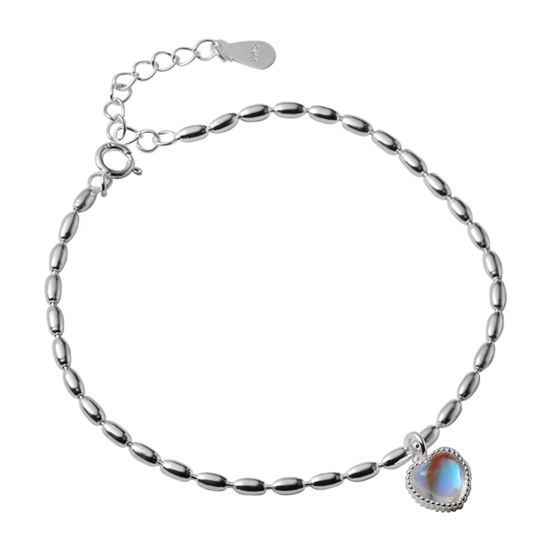Pulseira feminina Coração Amoroso em prata esterlina, um símbolo de amor e elegância para uso diário, presente perfeito. — foto 1