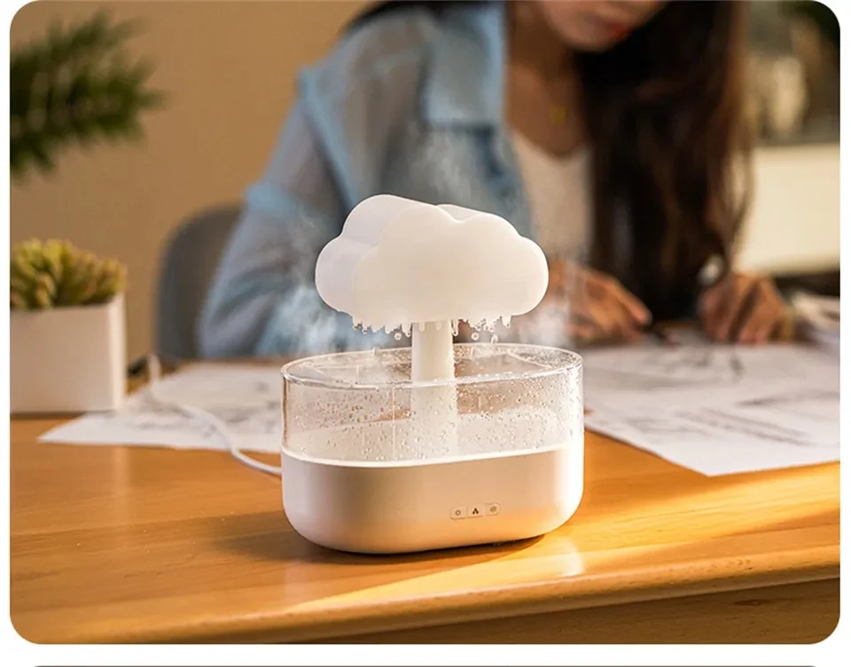 Title 11, Rain Cloud Night Light Humidifier with Raindrop...
