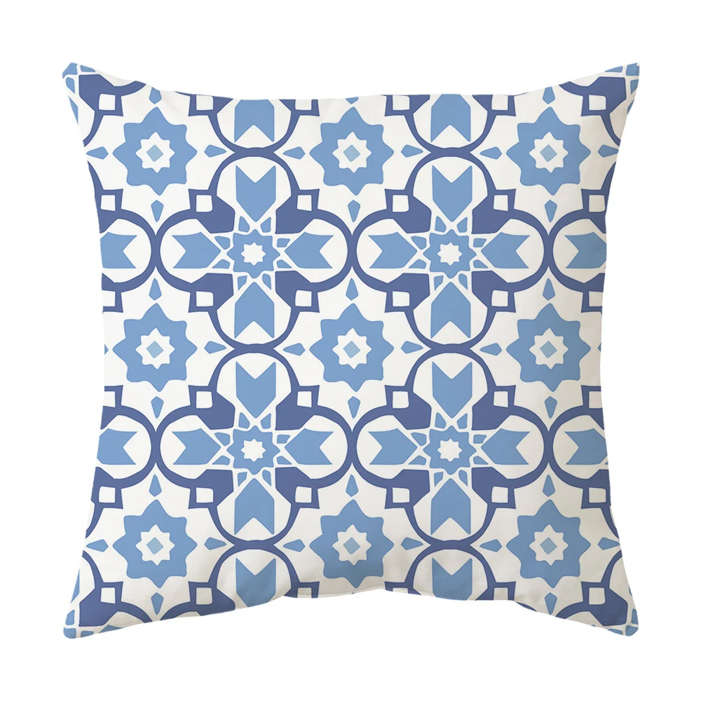 Fronha estampada com padrão simples em azul, perfeita para adicionar conforto e estilo ao seu quarto, proporcionando noites tranquilas. — foto 26