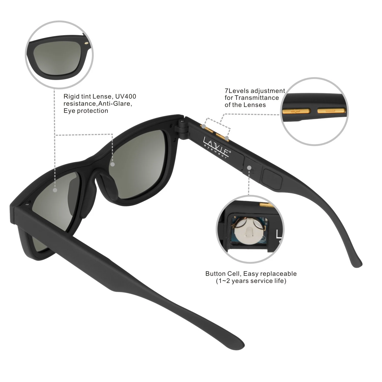 Title 5, LCD Electronic Adjustable Dimming Sunglasses Ex...
