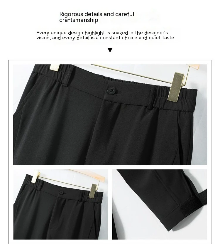 Title 7, Pantalones Harem Casuales Cropped para Mujer, T...