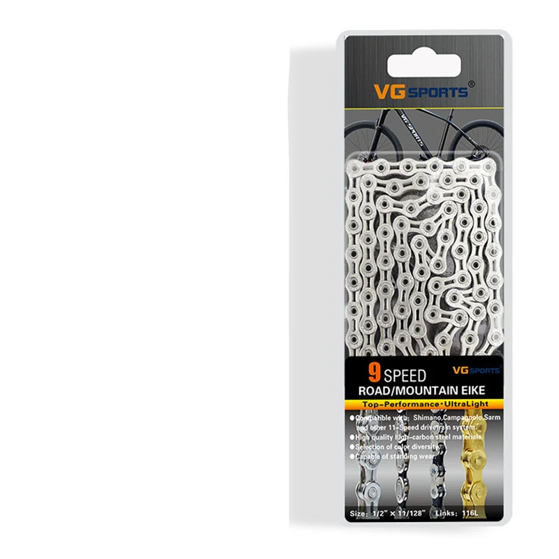 Golden colorful hollow variable speed road bike chain for smooth and efficient gear changes, enhancing your riding exper — photo 8