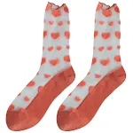 Dames Love sokken, transparant, Koreaanse glazen zijde, middenkuit, trendy kristal sokken. Perfect voor een stijlvolle en modieuze uitstraling. — foto 8