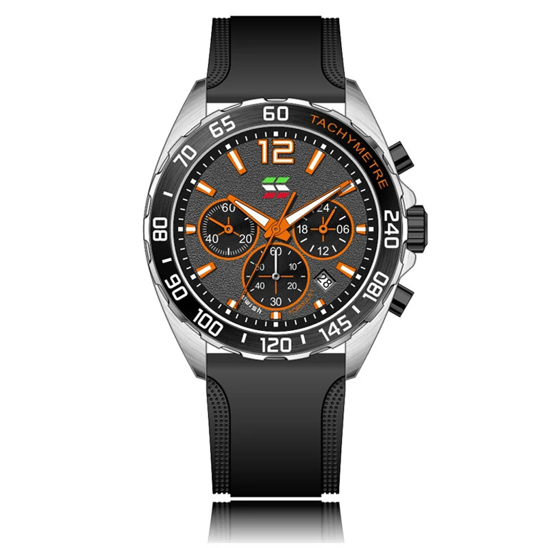 Relógio esportivo de quartzo com pulseira de borracha, cronômetro de seis pinos e design fashion. Perfeito para atividades esportivas e uso diário, durável e estiloso. — foto 1