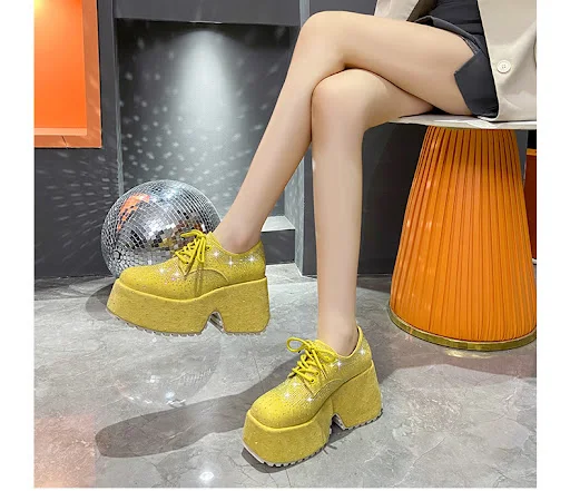 Title 2, Womens Fashion Starry Rhinestone Platform Low-...