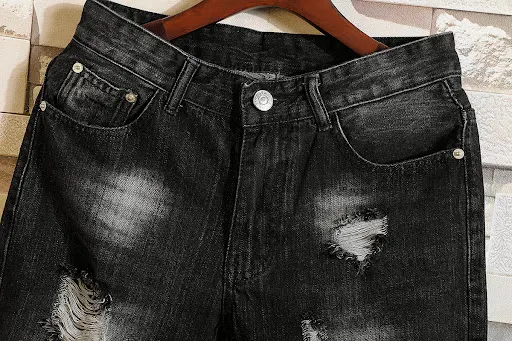 Title 5, Kleur denim shorts Heren slanke vijfpuntsbroek ...
