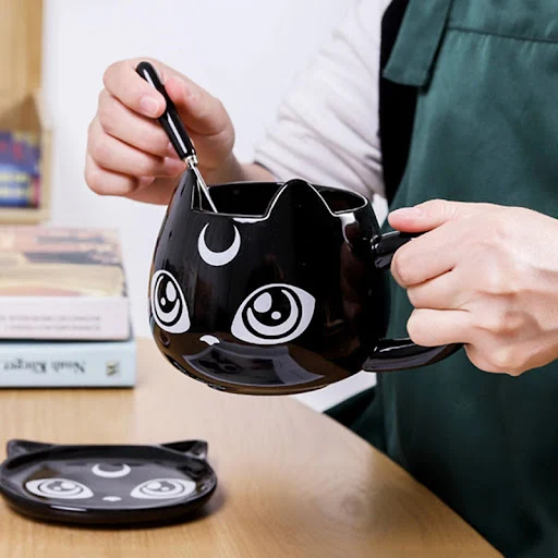Title 4, Cartoon Cat-shaped Ceramic Cup High Temperature...
