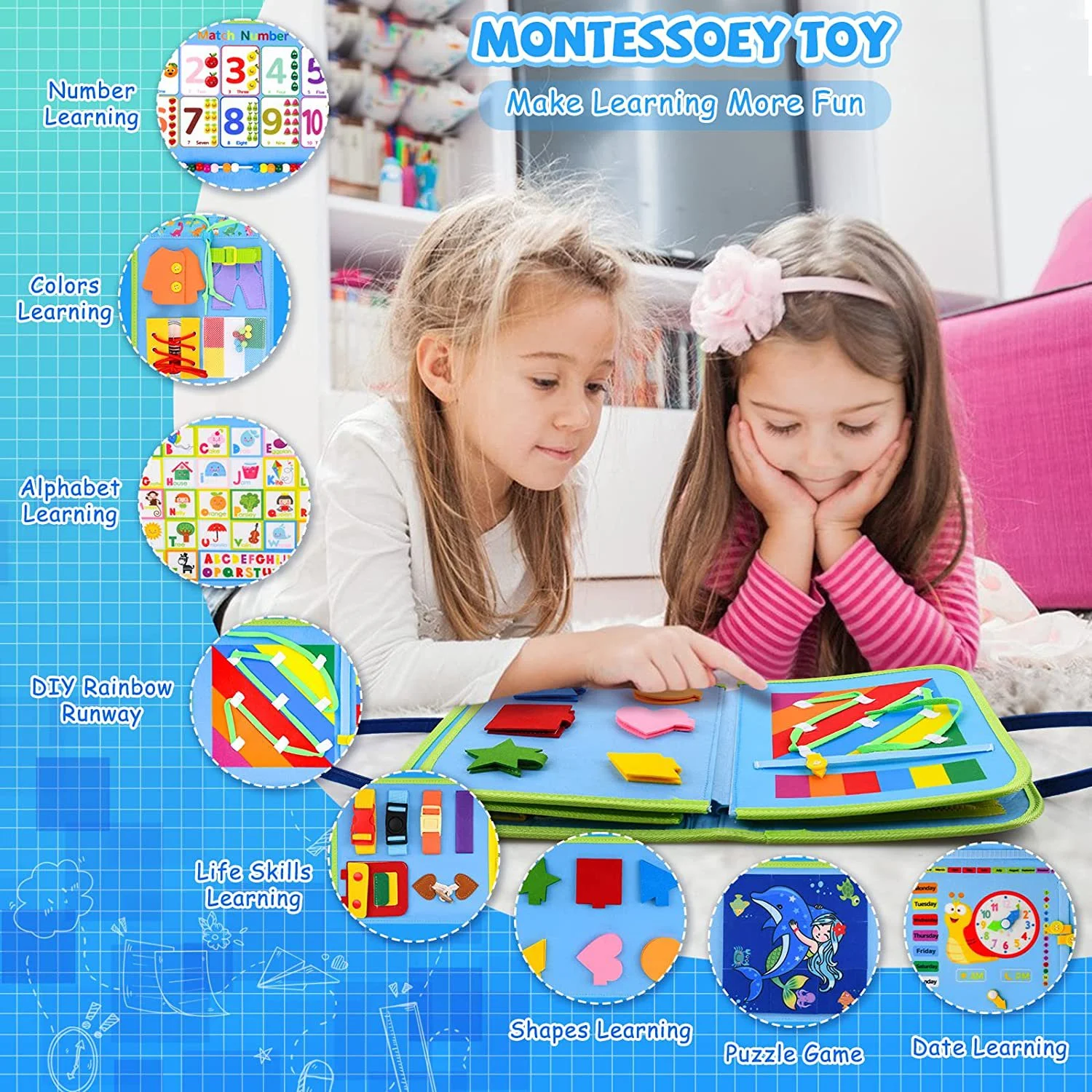 Title 5, Lousa de feltro educativa para educação infanti...