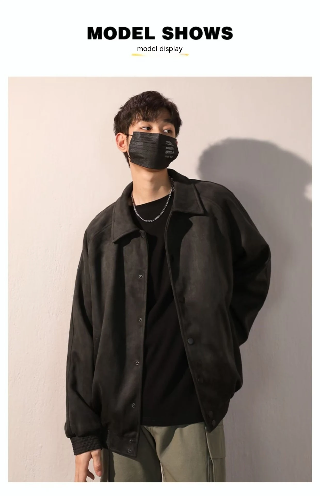 Title 6, Mens Autumn Winter Suede Bomber Coat Top Jacke...